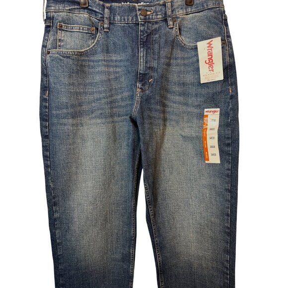 NWT Wrangler 34x30 Mens Relaxed Fit Jeans Blue Denim - Picture 4 of 12